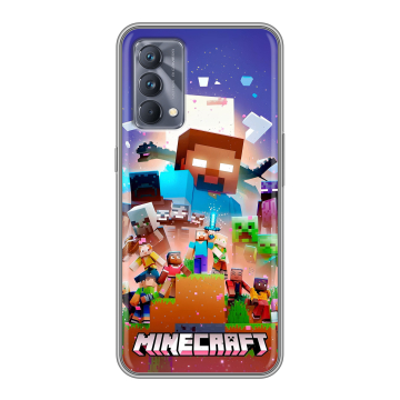 Силиконовый чехол на Realme GT Master Edition с принтом Майнкрафт Minecraft Силиконовый чехол на Realme GT Master Edition с принтом Майнкрафт Minecraft