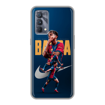 Силиконовый чехол на Realme GT Master Edition с принтом Барселона Barca Yamal Силиконовый чехол на Realme GT Master Edition с принтом Барселона Barca Yamal