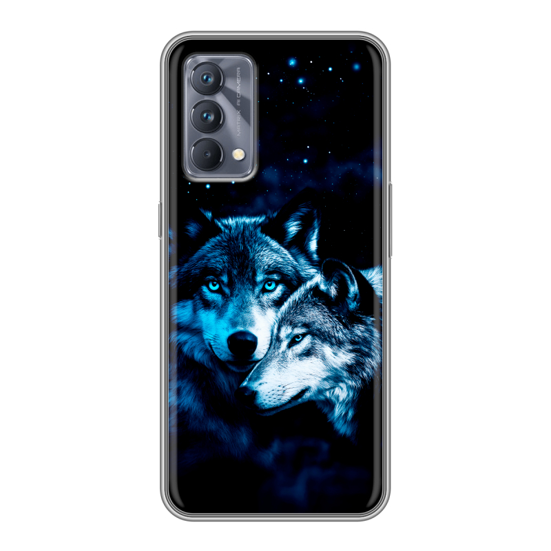 Силиконовый чехол на Realme GT Master Edition с принтом Волки Силиконовый чехол на Realme GT Master Edition с принтом Волки