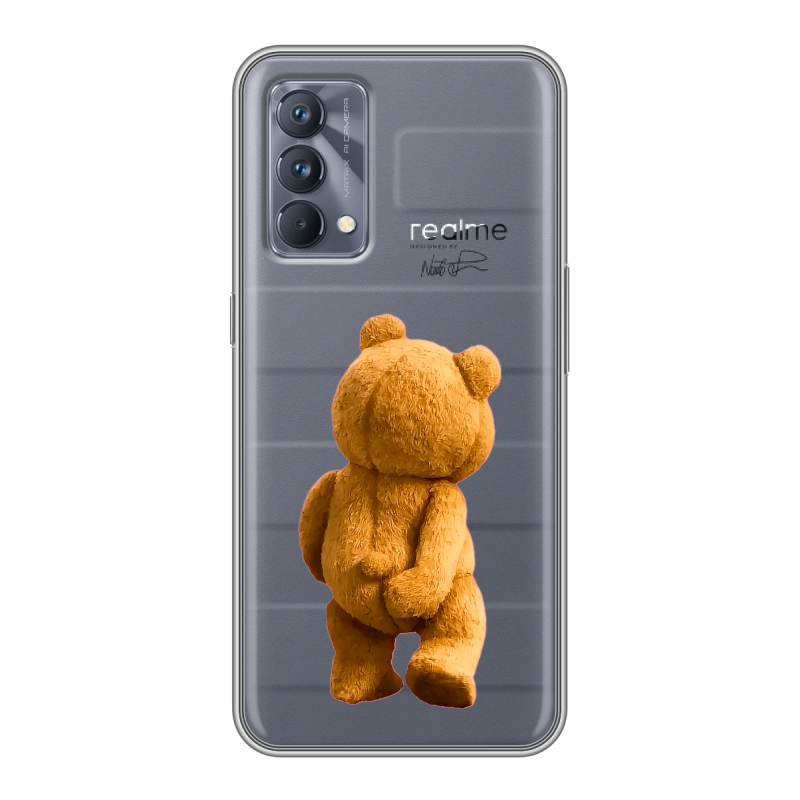 Силиконовый противоударный чехол на Realme GT Master Edition с принтом Медведь Силиконовый противоударный чехол на Realme GT Master Edition с принтом Медведь
