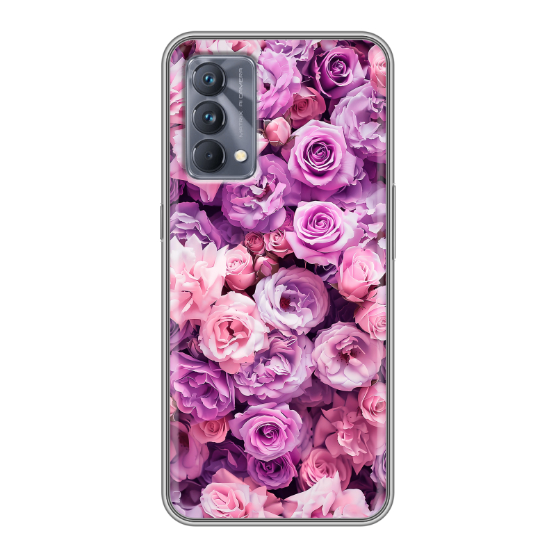 Силиконовый чехол на Realme GT Master Edition с принтом лавандовые розы Силиконовый чехол на Realme GT Master Edition с принтом лавандовые розы