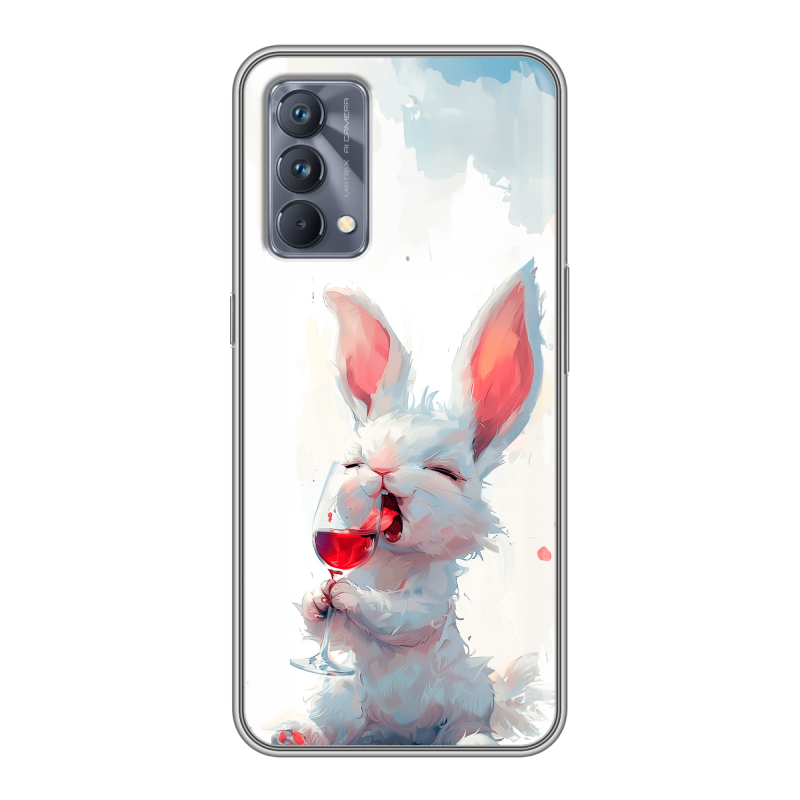 Силиконовый чехол на Realme GT Master Edition с принтом кролик зайчик Силиконовый чехол на Realme GT Master Edition с принтом кролик зайчик