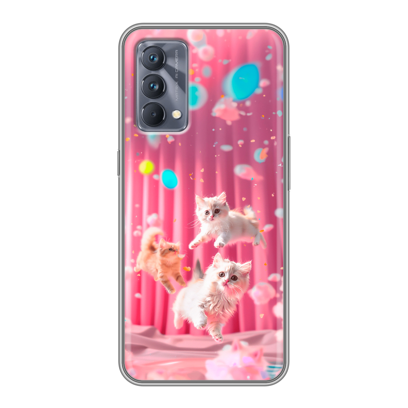 Силиконовый чехол на Realme GT Master Edition с принтом милые котики Силиконовый чехол на Realme GT Master Edition с принтом милые котики