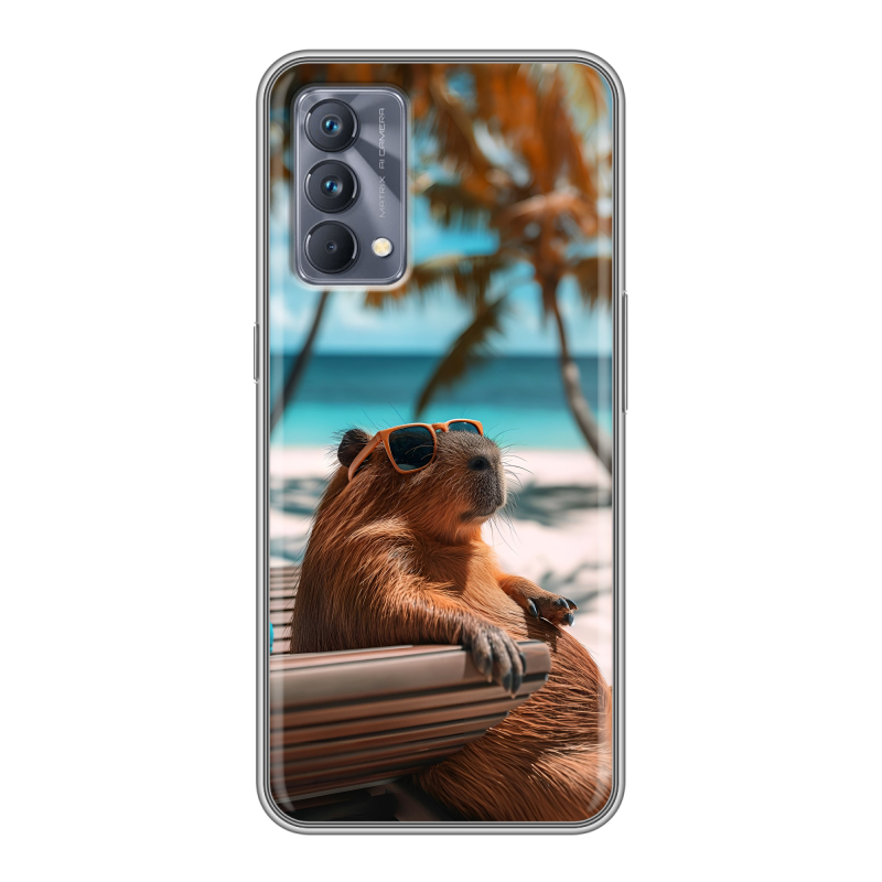 Силиконовый противоударный чехол на Realme GT Master Edition с принтом Капибара Силиконовый противоударный чехол на Realme GT Master Edition с принтом Капибара