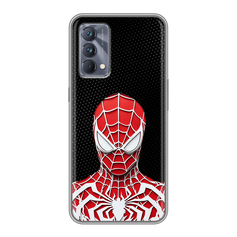 Силиконовый противоударный чехол на Realme GT Master Edition с принтом человек паук spiderman Силиконовый противоударный чехол на Realme GT Master Edition с принтом человек паук spiderman
