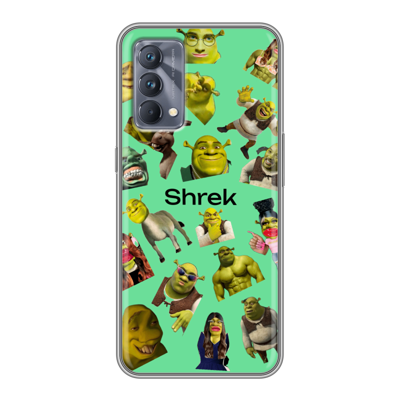 Силиконовый противоударный чехол на Realme GT Master Edition с принтом Шрек Shrek Силиконовый противоударный чехол на Realme GT Master Edition с принтом Шрек Shrek