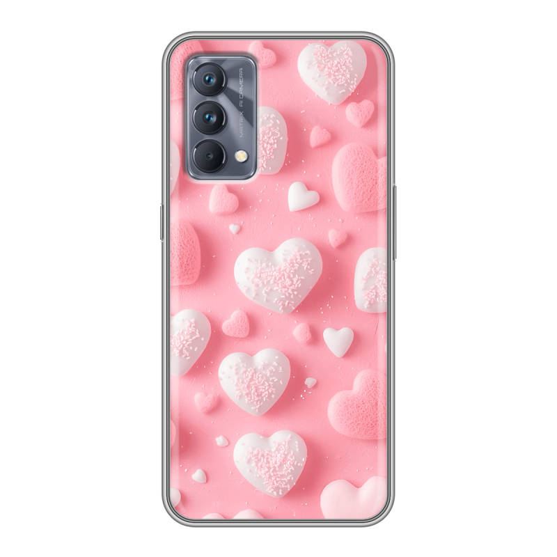 Силиконовый чехол на Realme GT Master Edition с принтом Сердечки Силиконовый чехол на Realme GT Master Edition с принтом Сердечки