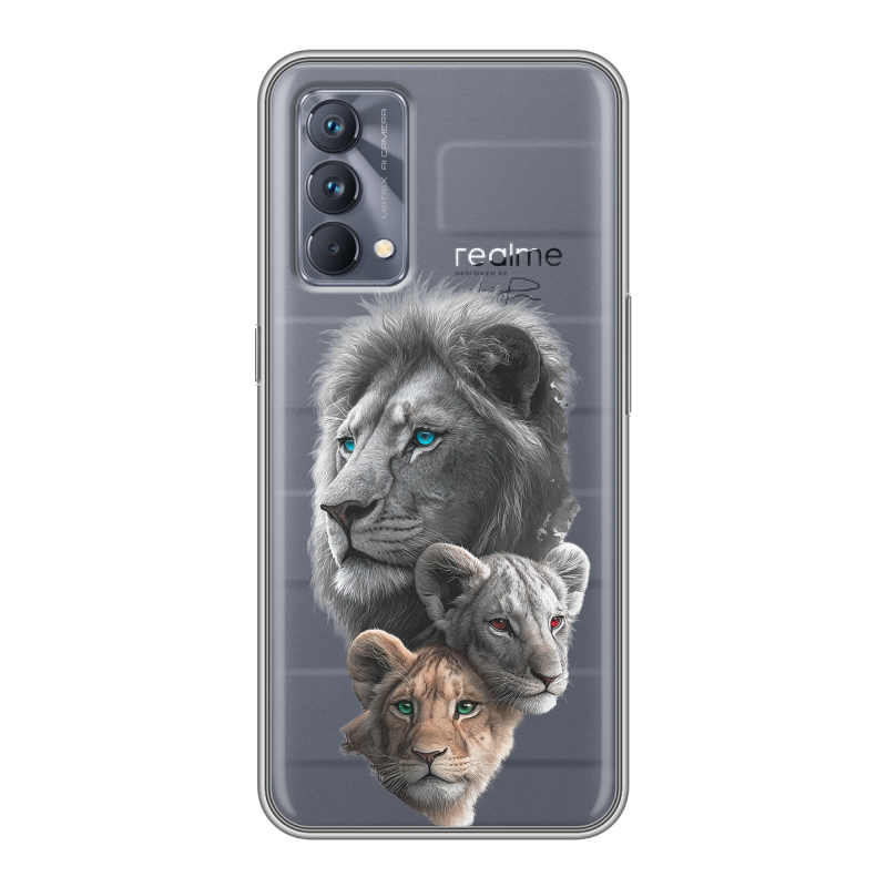 Силиконовый чехол на Realme GT Master Edition с принтом Львы Силиконовый чехол на Realme GT Master Edition с принтом Львы
