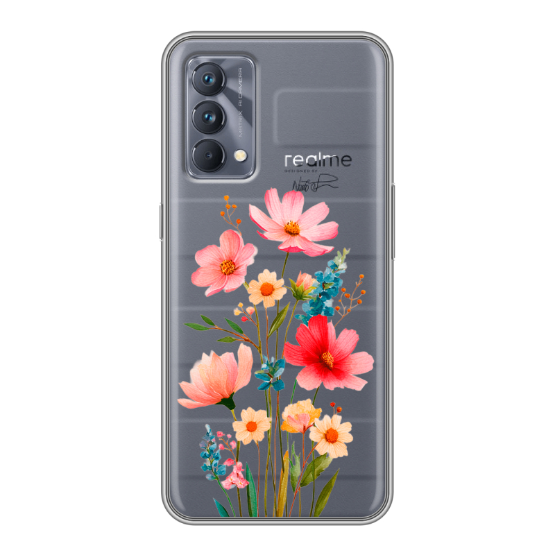 Силиконовый чехол на Realme GT Master Edition с принтом Цветы Силиконовый чехол на Realme GT Master Edition с принтом Цветы