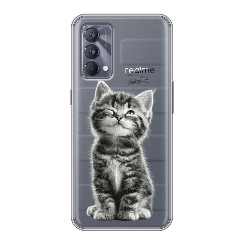 Силиконовый противоударный чехол на Realme GT Master Edition с принтом Котенок Силиконовый противоударный чехол на Realme GT Master Edition с принтом Котенок