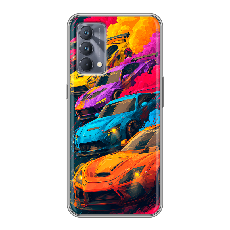 Силиконовый чехол на Realme GT Master Edition с принтом Тачки Силиконовый чехол на Realme GT Master Edition с принтом Тачки
