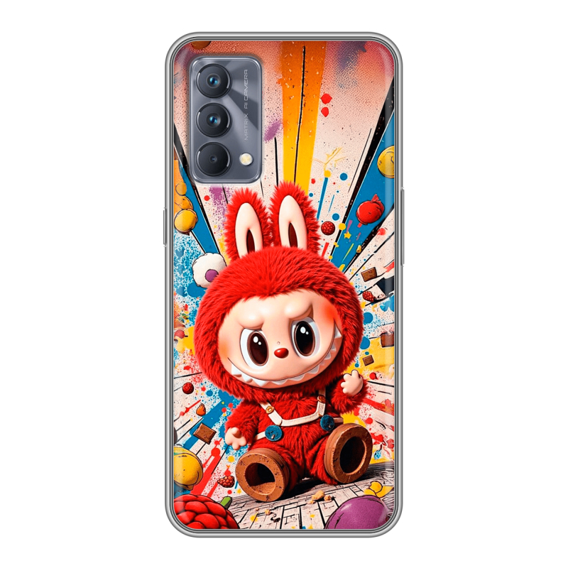 Силиконовый противоударный чехол на Realme GT Master Edition с принтом Labubu Лабубу Силиконовый противоударный чехол на Realme GT Master Edition с принтом Labubu Лабубу