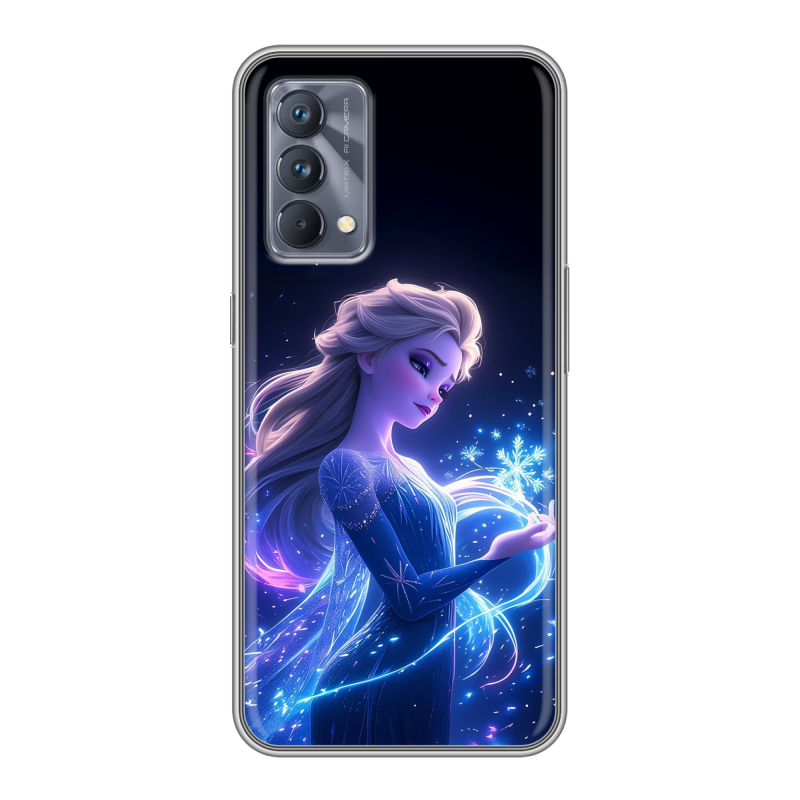 Силиконовый противоударный чехол на Realme GT Master Edition с принтом Холодное сердце Frozen Силиконовый противоударный чехол на Realme GT Master Edition с принтом Холодное сердце Frozen