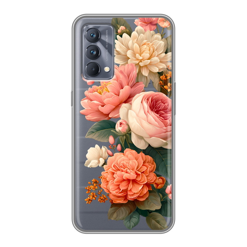 Силиконовый чехол на Realme GT Master Edition с принтом цветы Силиконовый чехол на Realme GT Master Edition с принтом цветы