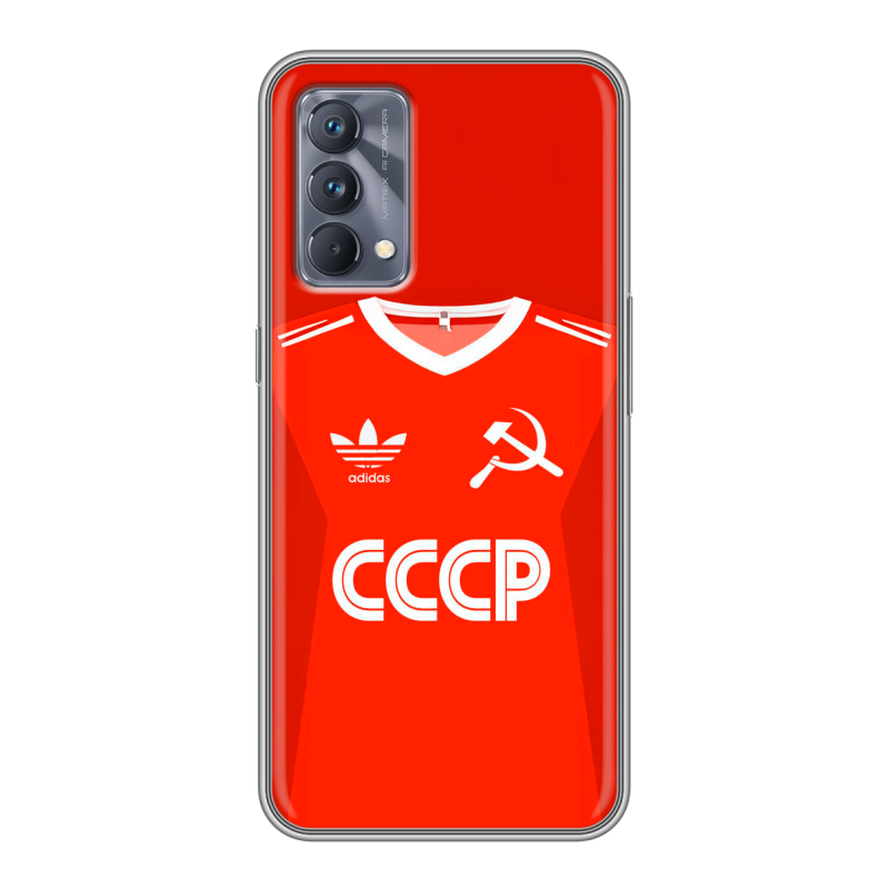 Силиконовый противоударный чехол на Realme GT Master Edition с принтом Флаг Герб СССР Силиконовый противоударный чехол на Realme GT Master Edition с принтом Флаг Герб СССР