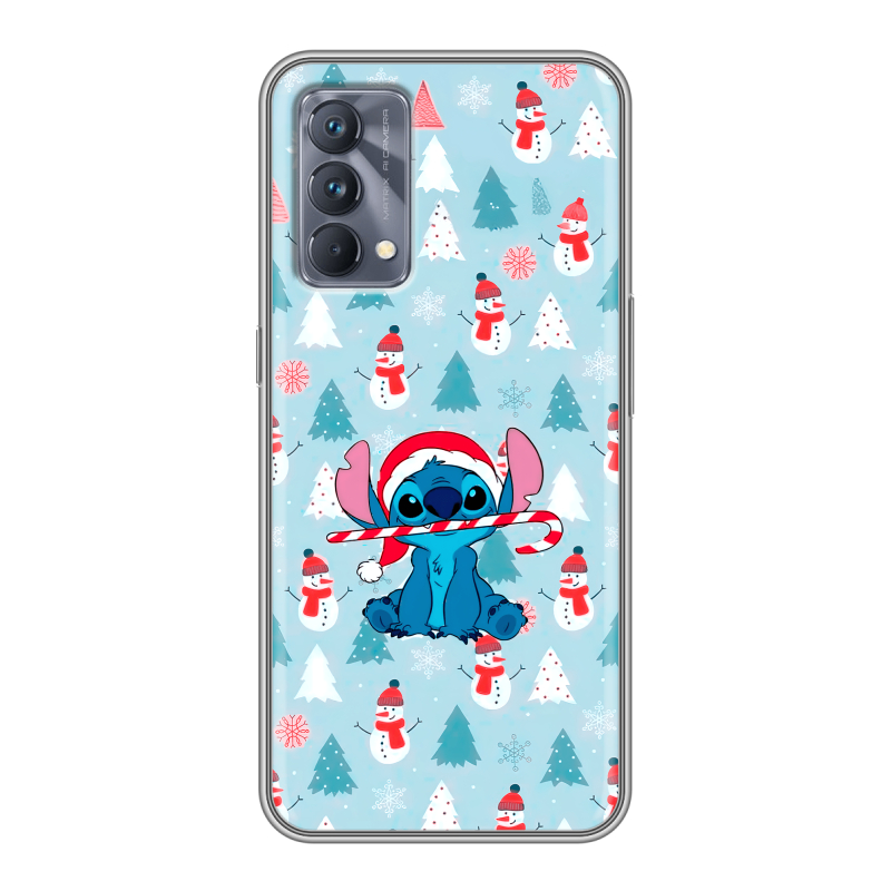 Силиконовый чехол на Realme GT Master Edition с принтом Стич Новый год Силиконовый чехол на Realme GT Master Edition с принтом Стич Новый год