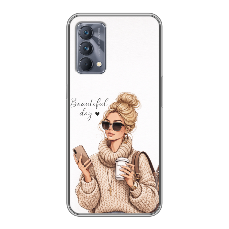 Силиконовый противоударный чехол на Realme GT Master Edition с принтом женский Силиконовый противоударный чехол на Realme GT Master Edition с принтом женский