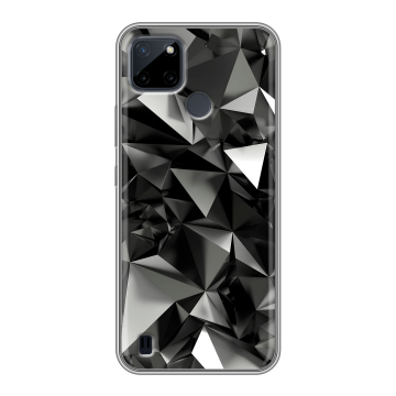 Силиконовый чехол на Realme C21Y с принтом Черные кристаллы