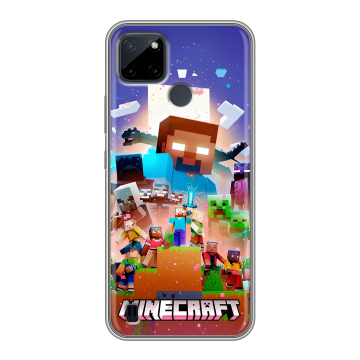Силиконовый чехол на Realme C21Y с принтом Майнкрафт Minecraft Силиконовый чехол на Realme C21Y с принтом Майнкрафт Minecraft