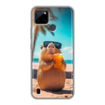 Силиконовый чехол на Realme C21Y с принтом Капибара Силиконовый чехол на Realme C21Y с принтом Капибара