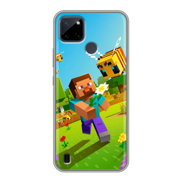 Силиконовый чехол на Realme C21Y с принтом Майнкрафт Minecraft Силиконовый чехол на Realme C21Y с принтом Майнкрафт Minecraft