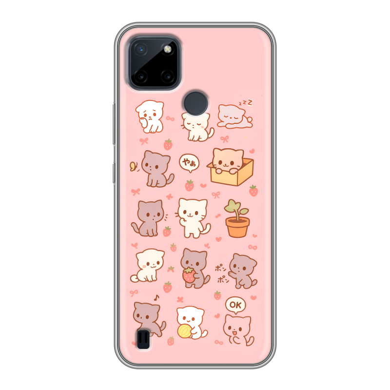 Силиконовый противоударный чехол на Realme C21Y с принтом Hello Kitty Хелоу Кити Силиконовый противоударный чехол на Realme C21Y с принтом Hello Kitty Хелоу Кити