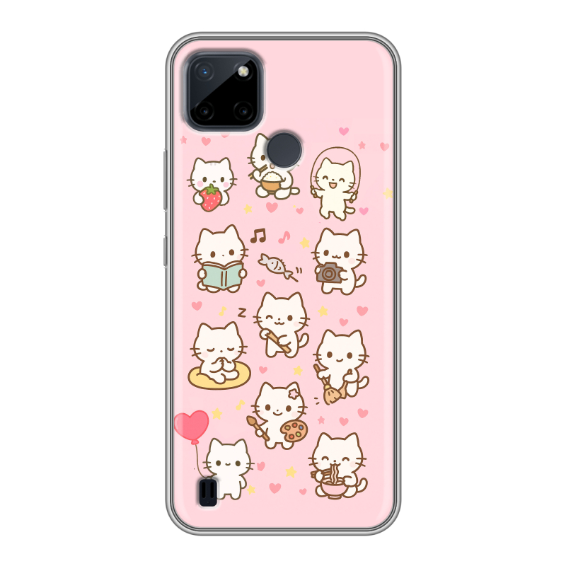 Силиконовый противоударный чехол на Realme C21Y с принтом Hello Kitty Хелоу Кити Силиконовый противоударный чехол на Realme C21Y с принтом Hello Kitty Хелоу Кити