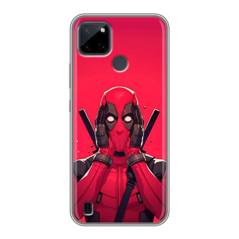 Силиконовый противоударный чехол на Realme C21Y с принтом Дедпул Deadpool Силиконовый противоударный чехол на Realme C21Y с принтом Дедпул Deadpool