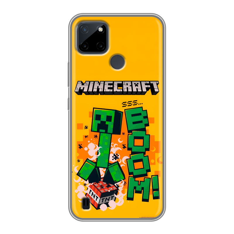 Силиконовый чехол на Realme C21Y с принтом Майнкрафт Minecraft Силиконовый чехол на Realme C21Y с принтом Майнкрафт Minecraft