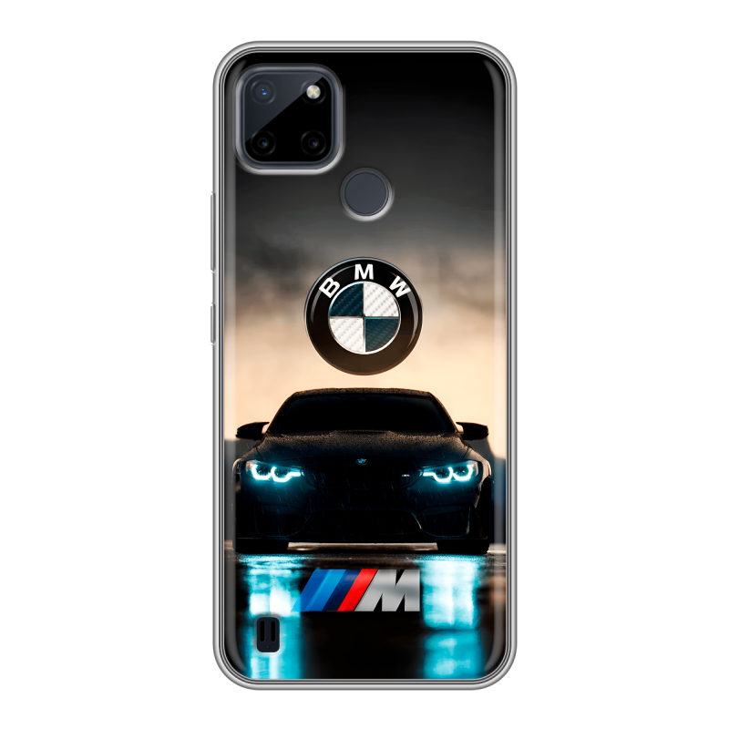 Силиконовый противоударный чехол на Realme C21Y с принтом БМВ BMW Силиконовый противоударный чехол на Realme C21Y с принтом БМВ BMW