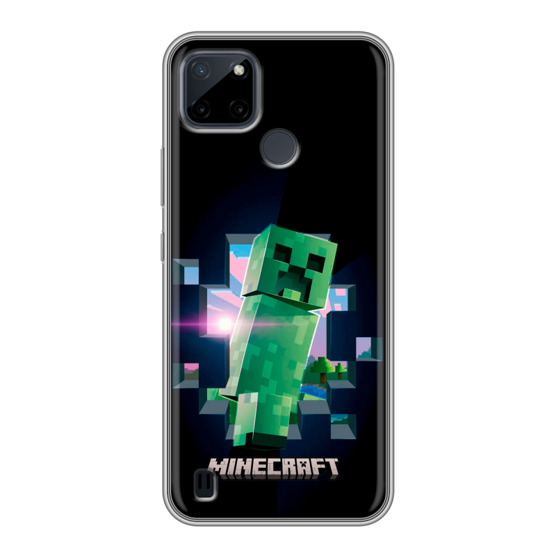 Силиконовый противоударный чехол на Realme C21Y с принтом Майнкрафт Minecraft Силиконовый противоударный чехол на Realme C21Y с принтом Майнкрафт Minecraft