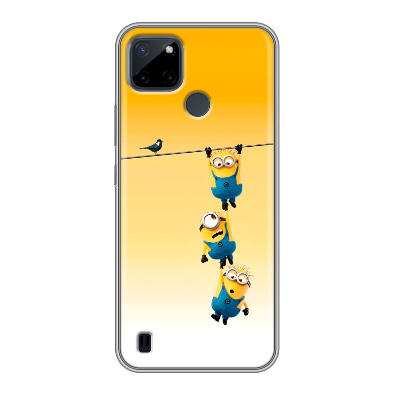 Силиконовый противоударный чехол на Realme C21Y с принтом Миньоны Силиконовый противоударный чехол на Realme C21Y с принтом Миньоны
