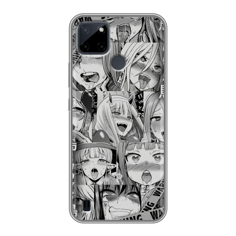 Силиконовый противоударный чехол на Realme C21Y с принтом Ahegao Ахегао Аниме Силиконовый противоударный чехол на Realme C21Y с принтом Ahegao Ахегао Аниме