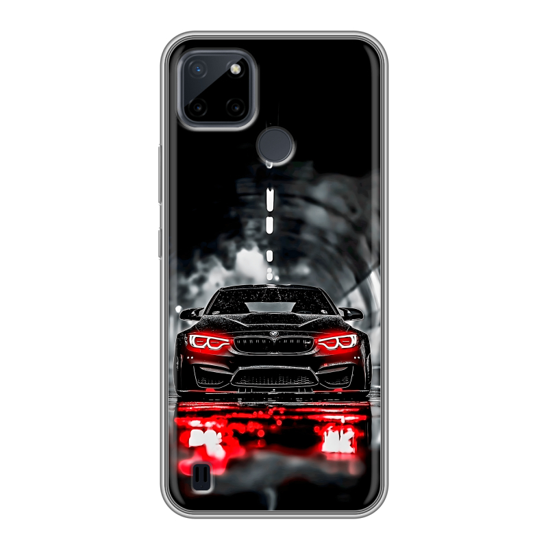 Силиконовый противоударный чехол на Realme C21Y с принтом BMW БМВ Силиконовый противоударный чехол на Realme C21Y с принтом BMW БМВ