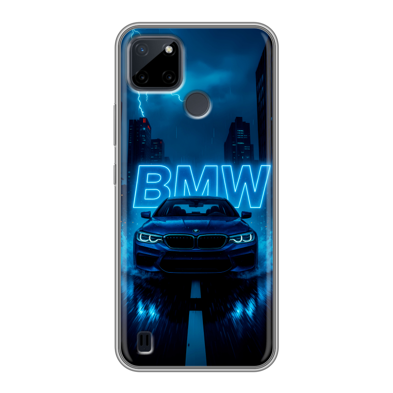 Силиконовый противоударный чехол на Realme C21Y с принтом BMW БМВ Силиконовый противоударный чехол на Realme C21Y с принтом BMW БМВ