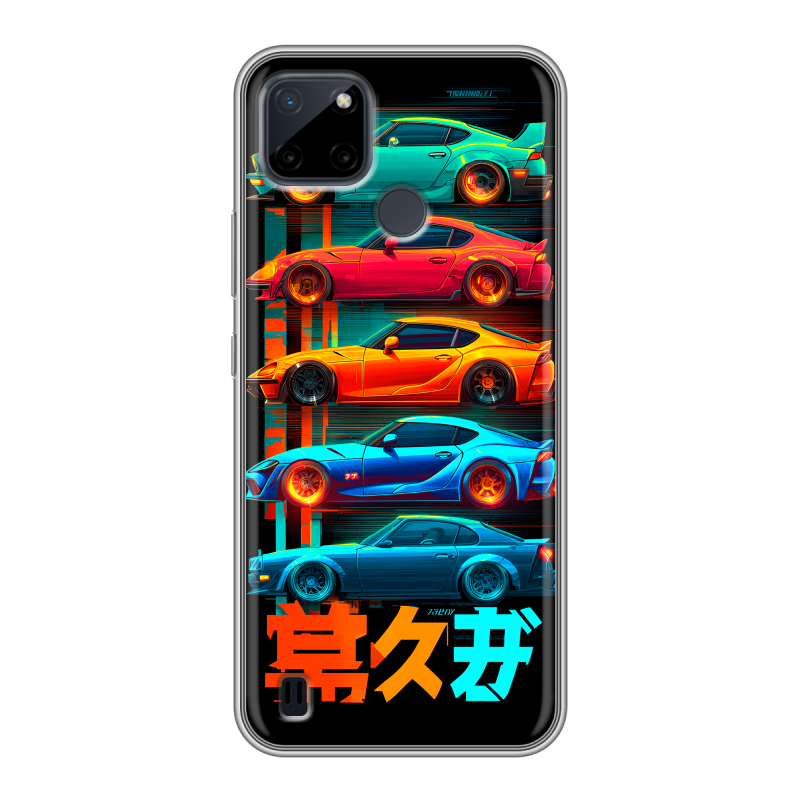 Силиконовый чехол на Realme C21Y с принтом машины тачки Силиконовый чехол на Realme C21Y с принтом машины тачки
