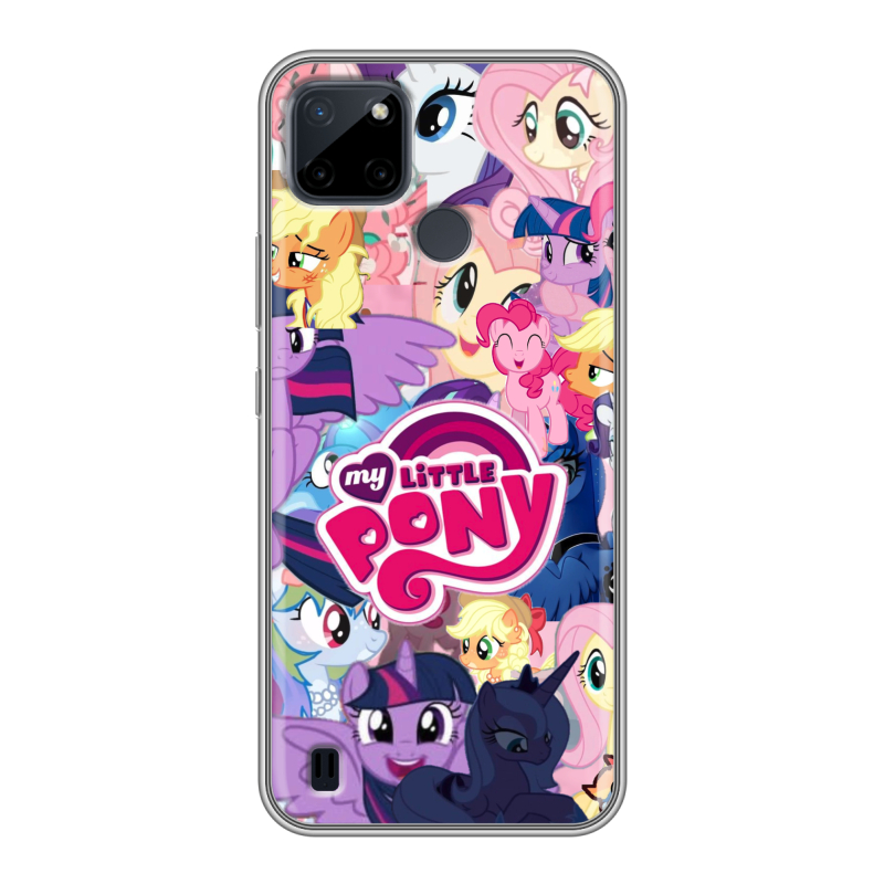 Силиконовый противоударный чехол на Realme C21Y с принтом My little pony Дружба чудо Силиконовый противоударный чехол на Realme C21Y с принтом My little pony Дружба чудо