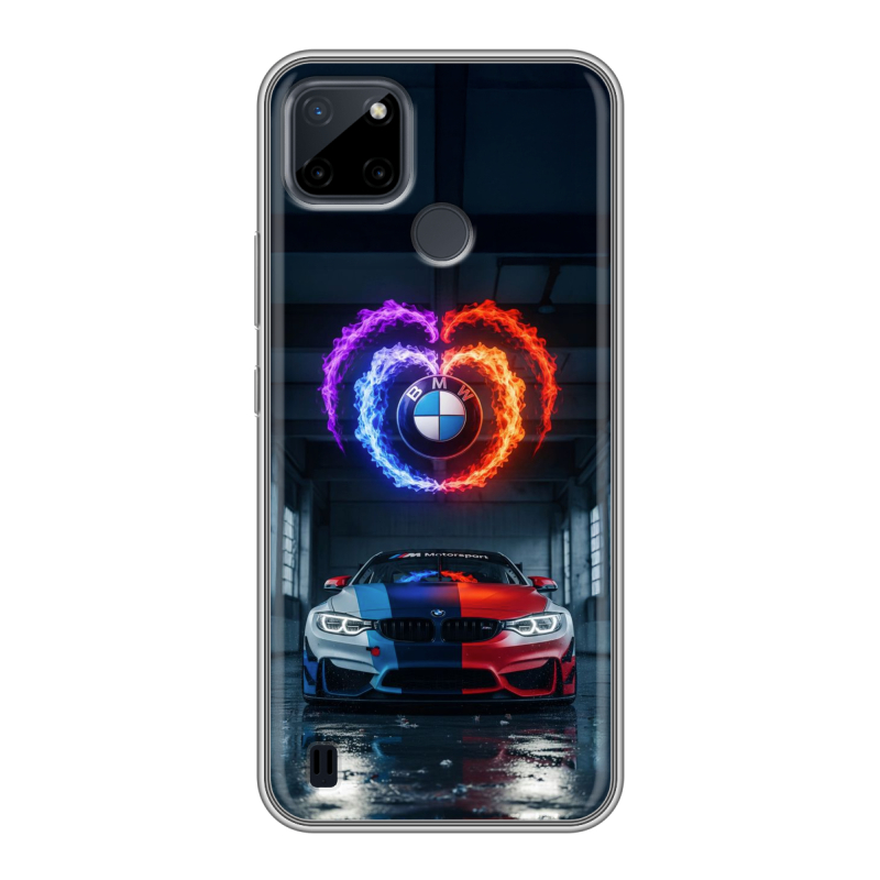 Силиконовый противоударный чехол на Realme C21Y с принтом BMW БМВ Силиконовый противоударный чехол на Realme C21Y с принтом BMW БМВ