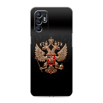 Силиконовый чехол на OPPO Reno6 с принтом Герб России Силиконовый чехол на OPPO Reno6 с принтом Герб России