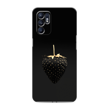 Силиконовый чехол на OPPO Reno6 с принтом Черная клубника Силиконовый чехол на OPPO Reno6 с принтом Черная клубника