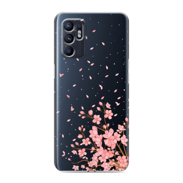 Силиконовый чехол на OPPO Reno6 с принтом Ветка сакуры