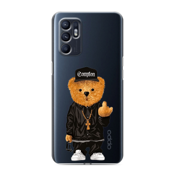 Силиконовый чехол на OPPO Reno6 с принтом Мишка