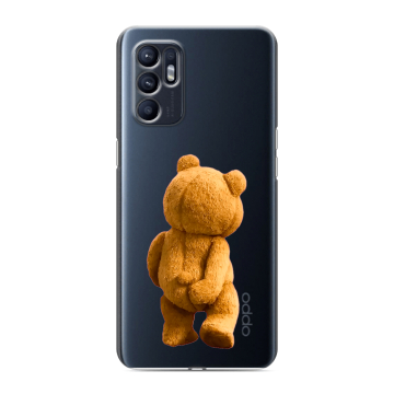 Силиконовый чехол на OPPO Reno6 с принтом Медведь
