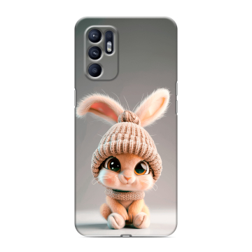 Силиконовый чехол на OPPO Reno6 с принтом Кролик