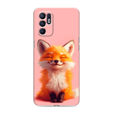 Силиконовый чехол на OPPO Reno6 с принтом милая лиса
