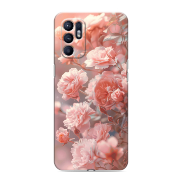 Силиконовый чехол на OPPO Reno6 с принтом Розовые розы