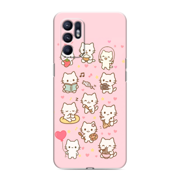 Силиконовый чехол на OPPO Reno6 с принтом Hello Kitty Хелоу Кити
