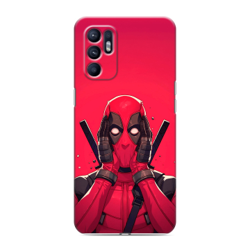 Силиконовый чехол на OPPO Reno6 с принтом Дедпул Deadpool