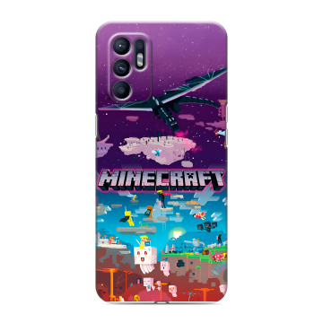 Силиконовый чехол на OPPO Reno6 с принтом Майнкрафт Minecraft