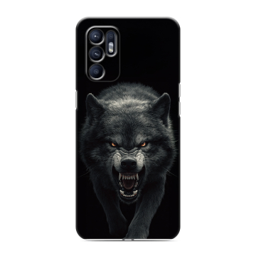Силиконовый чехол на OPPO Reno6 с принтом Волк
